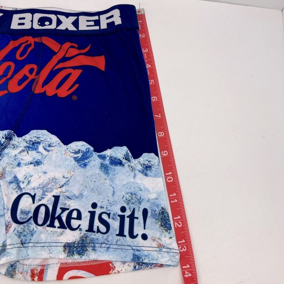 CRAZY BOXER BRIEFS COCA COLA DESIGN, 92%  POLYESTER 8% “ELASTHANNE,” LARGE SIZE - Picture 6 of 11